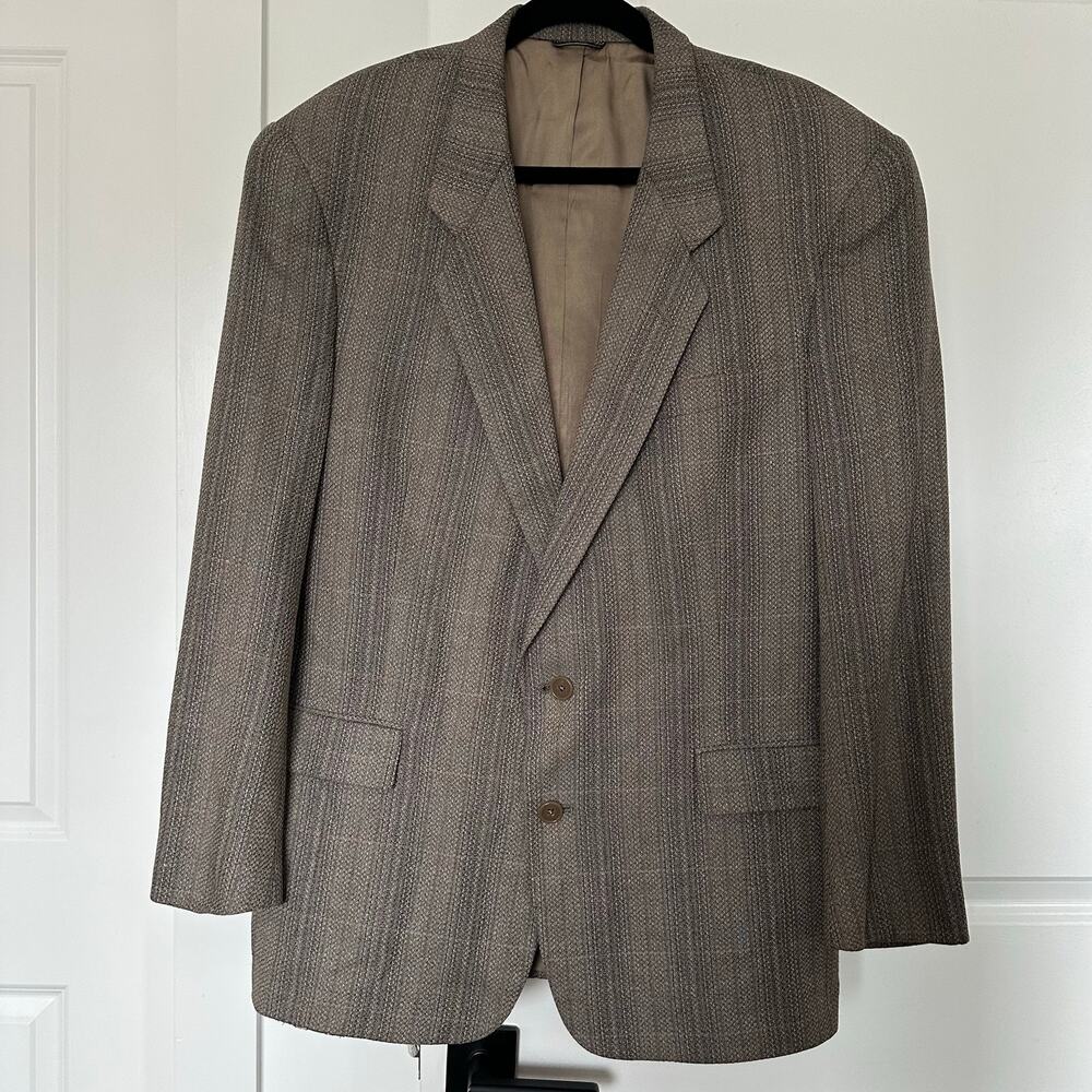 Vintage Christian Dior Monsieur (46R) Brown Tweed Wool Blazer Quiet Luxury